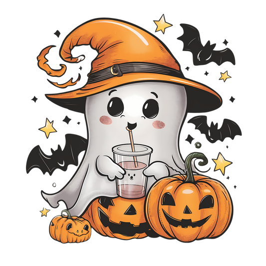 DTF Print Out - Halloween Pumpkin Ghost